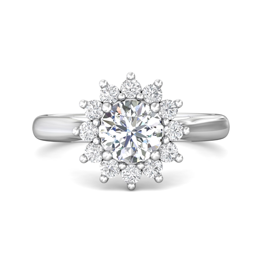 FlyerFit® 14K White Gold Solitaire Engagement Ring