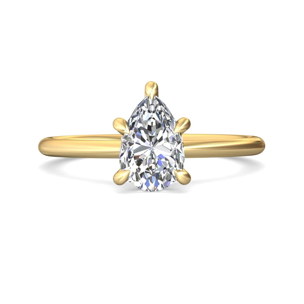 FlyerFit® 14K Yellow Gold Solitaire Engagement Ring