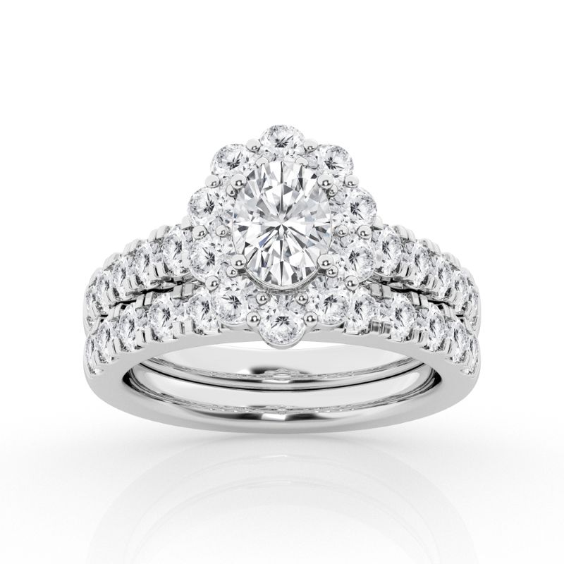 3ct Oval Halo Engagement Ring
