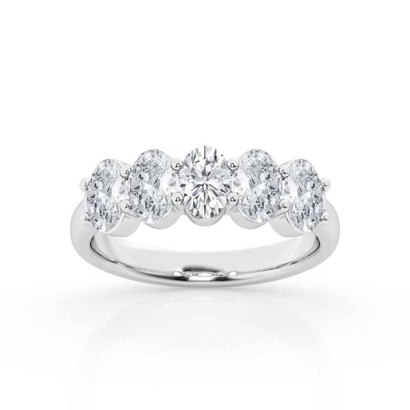 5ct Oval Five Stone Ring