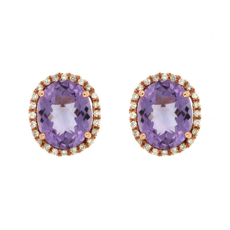 Amethyst & Diamond Earrings