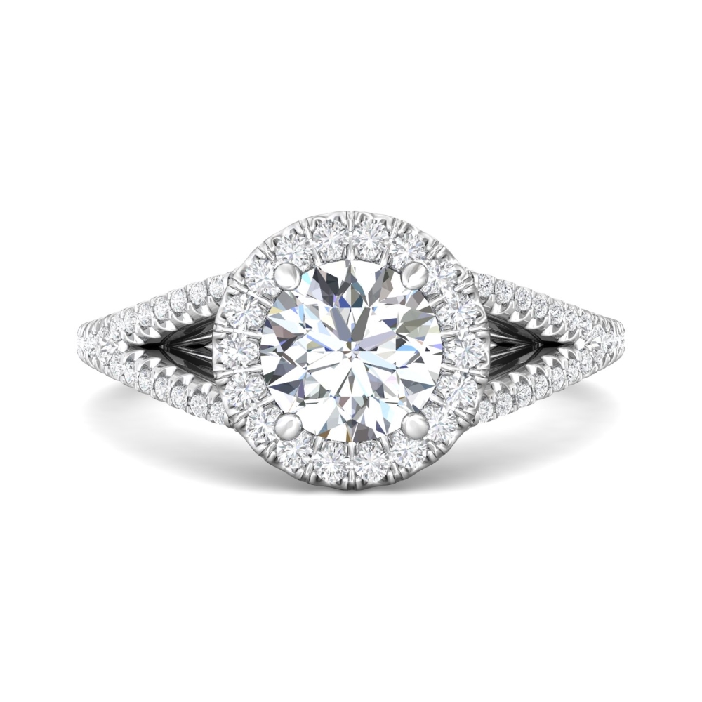 FlyerFit® 14K White Gold Vintage Engagement Ring